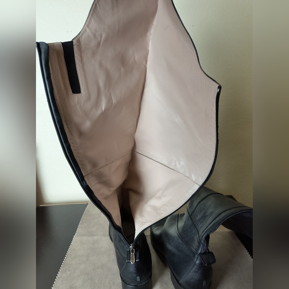 Vero Cuoio Italy Black Leather Knee-High Boots Women's Size US 10M/ Italy 41 - Picture 10 of 12